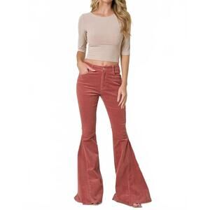 NEW SAINTS & HEARTS corduroy flares pant in red barn
